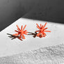 Sputnik Post Earrings--Coral