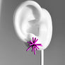 Sputnik Post Earrings--Purple