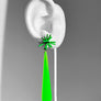 Sputnik Extra Long Drop Earrings--Neon Green