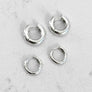 Thick Silver Mini Hoops