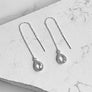 Crystal Quartz Teardrop Threader Earrings