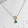 Gemstone Teardrop Toggle Necklace