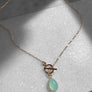 Gemstone Teardrop Toggle Necklace