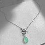 Gemstone Teardrop Toggle Necklace
