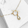 Gemstone Teardrop Toggle Necklace