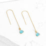 Blue Topaz Triangle Threader Earrings