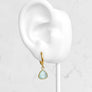 Blue Topaz Gemstone Hoop Mini Earrings