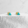 Mini Triangle Gemstone Post Earrings