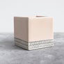 Pink Herringbone Square Planters