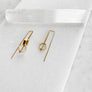 Asymmetrical Hex Staple Earrings