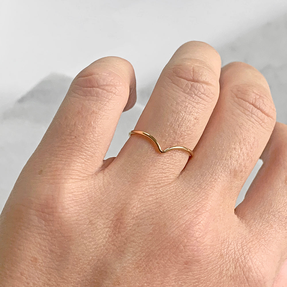 Stacker Rings, Dainty Chevron Ring Sterling Silver / US 5 Stacker Rings, Dainty Chevron Ring Sterling Silver / US 5