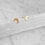 Gold Crescent Moon Post Earrings