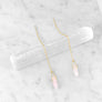 Rose Quartz Threader Earrings