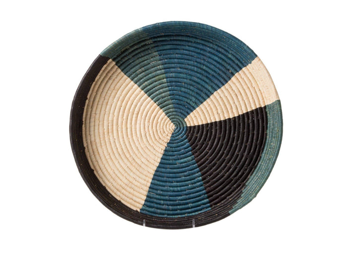 Cool Color Blocked Raffia Tray