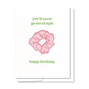 Scrunchie Card - Letterpress Funny Birthday Card