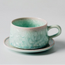 Crystalline Glaze Ceramic Coffee Cup and Saucer Set