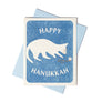 Happy Hanukkah Dreidel Cat - Risograph Card