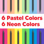 Super Soft Black Edition Colored Pencils, Neon & Pastel 12Ct