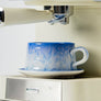 Crystalline Glaze Ceramic Coffee Cup and Saucer Set
