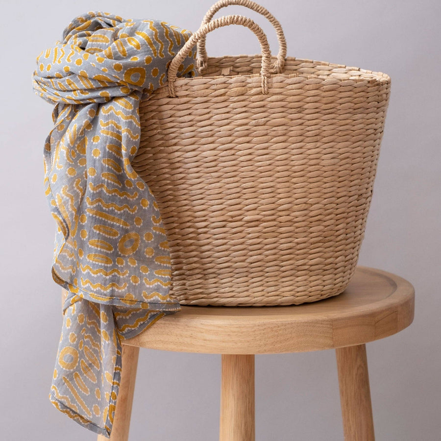 Palma Cloud Block Printed Scarf