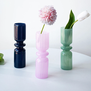 Glass Hydroponic Plant Flower Pot / Vase: Green
