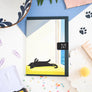 Cat Bathing by the Sea Artist Card