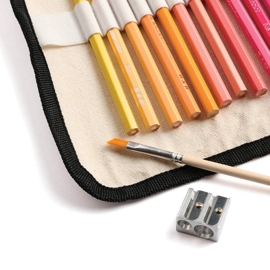 Watercolor Pencils - 36 Colors with Eco-Friendly Canvas Wrap
