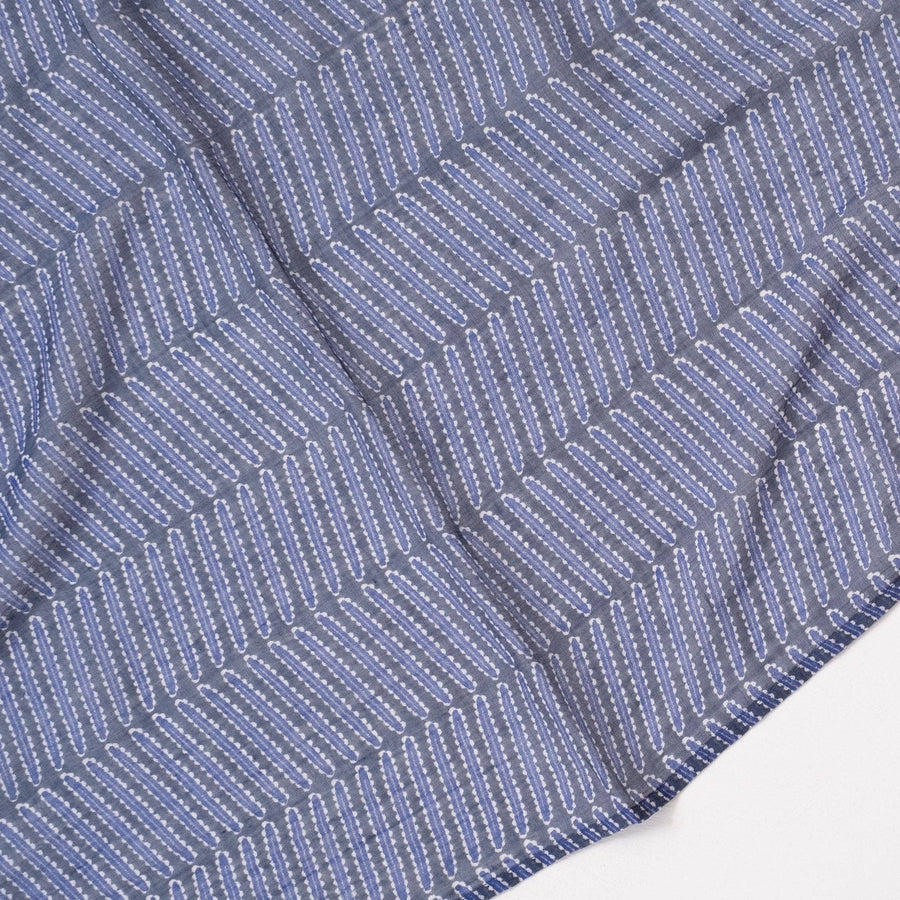 Casper Navy Block Printed Scarf