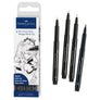 Pitt Artist Pen, Manga Black Set - Wallet of 4