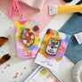 Cat Art Paint Palette Wooden Pin Badge 