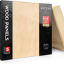 Arteza® Wood Canvas Panels Pack, 8" x 8", 5 pc.