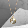 Mother/Child Gemstone Teardrop Necklace