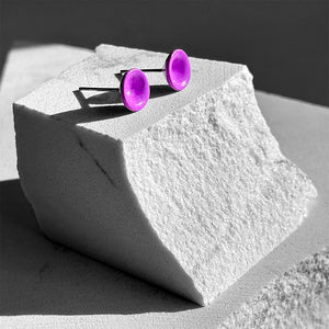 Neon Violet Color Dot Earrings