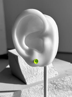 Neon Lime Green Color Dot Earrings