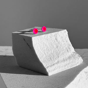 Hot Pink Color Dot Earrings