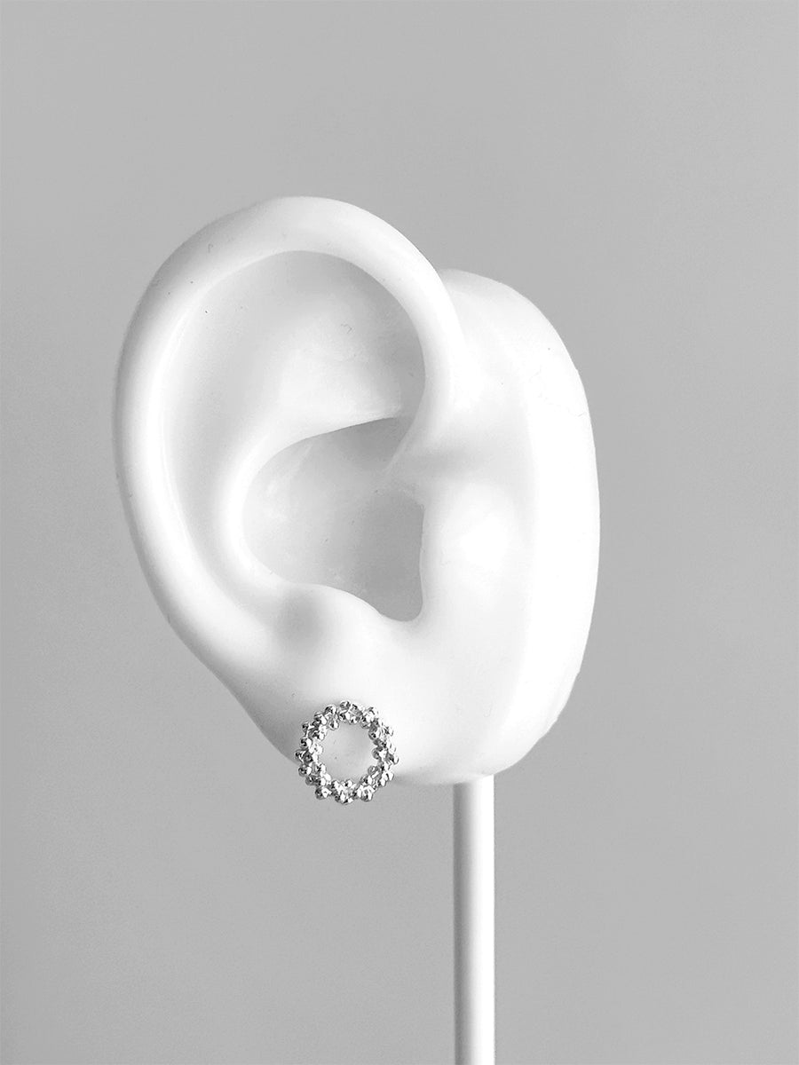 Beaded Circle Post Earrings