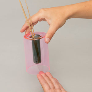 Reversible Glass Vase - Small: Peach/Cobalt