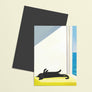Cat Bathing by the Sea Artist Card