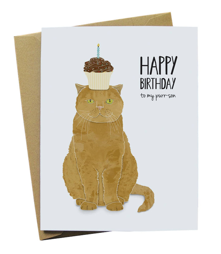 Cat Purr-son Birthday Card