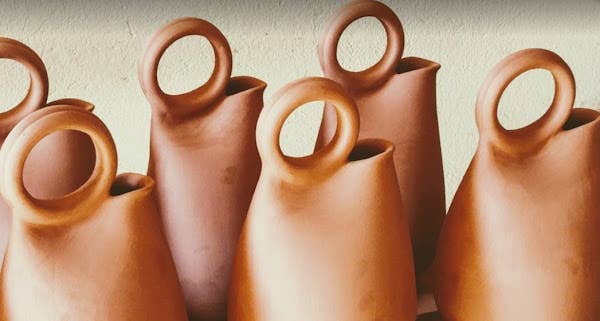 Traditional hoop vase.
