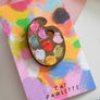 Cat Art Paint Palette Wooden Pin Badge 