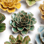 English Garden Ceramic Flowers With Keyhole For Hanging