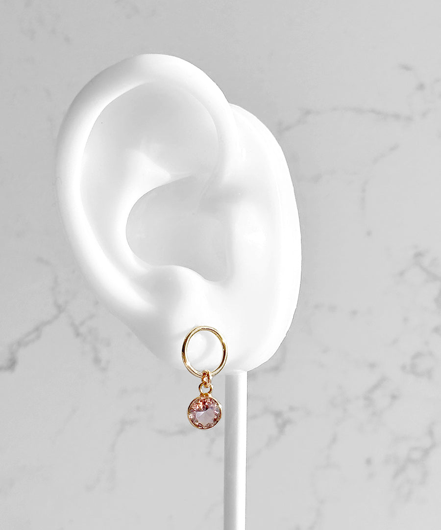 Morganite Circle Dangle Earrings