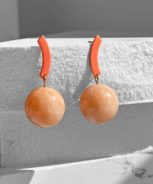 Panton Earrings--Coral