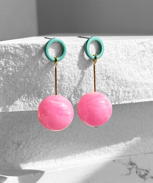 Ingo Earrings-- Teal and Pink