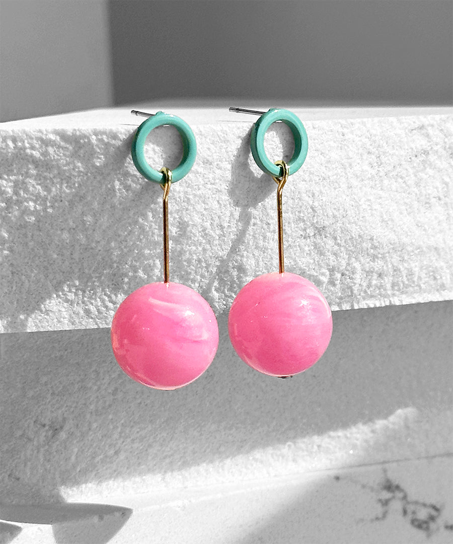 Ingo Earrings-- Teal and Pink
