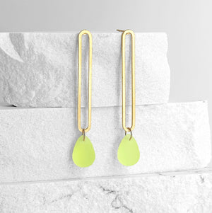 Elongated Oval Drop Earrings