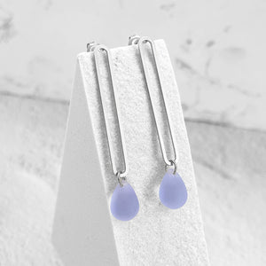 Elongated Oval Drop Earrings
