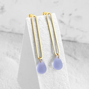 Elongated Oval Drop Earrings