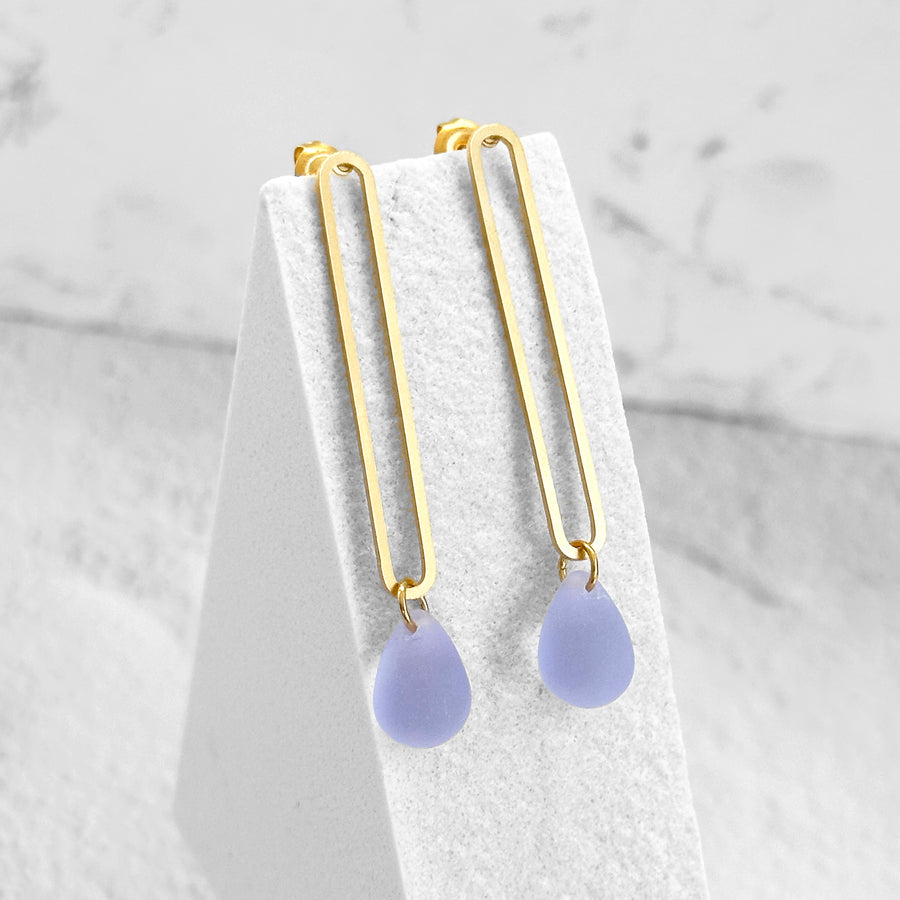 Elongated Oval Drop Earrings